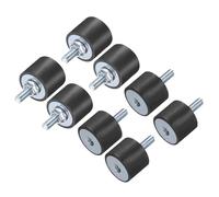 sourcing map 8pcs M6x18mm Rubber Isolator Mounts with Studs 25x20mm Male Female Vibration Shock Absorber Zinc Plated Cylindrical Thread Mounts Anti Vibration Isolators with 8pcs M6 Lock Nuts