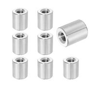 sourcing map 8Pcs M6x1x12mm Round Coupling Nuts, Stainless Steel Connector Nut Fasteners Rod Hardware Nuts 12mm OD for Threaded Rod, Industrial Construction Fasteners, Silver