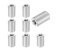 sourcing map 8Pcs M6x1x20mm Round Coupling Nuts, Stainless Steel Connector Nut Fasteners Rod Hardware Nuts 12mm OD for Threaded Rod, Industrial Construction Fasteners, Silver