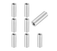sourcing map 8Pcs M6x1x30mm Round Coupling Nuts, Stainless Steel Connector Nut Fasteners Rod Hardware Nuts 10mm OD for Threaded Rod, Industrial Construction Fasteners, Silver