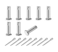 sourcing map 8Pcs M6x20mm Clevis Pins, 304 Stainless Steel Single Hole Flat Head Clevis Pin Hairpin Location Pin with Cotter Pins for Trailer Latch Mechanics Repair Furniture Installation