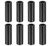 sourcing map 8pcs M8 Metal Spacers, M8 x 1/2" OD x 1 1/2" L Aluminium Spacer Round Unthreaded Standoff Bushing Plain Finish for Screw Bolts, Black
