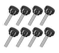 sourcing map 8Pcs M8 x 35mm Knurled Clamping Knob, 304 Stainless Steel Thumb Screw Clamping Knob Round Hand Threaded Hand Bolt Stud Knob 25mm Dia for Machinery
