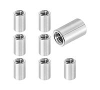 sourcing map 8Pcs M8x1.25x20mm Round Coupling Nuts, Stainless Steel Connector Nut Fasteners Rod Hardware Nuts 12mm OD for Threaded Rod, Industrial Construction Fasteners, Silver