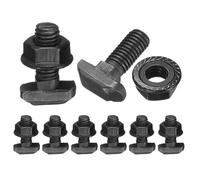 sourcing map 8pcs M8x20mm t Slot Drop-in Bolt, Carbon Steel Hammer Head Bolts t Shape Stud Sliding Screw with M8 Hexagon Flange Nuts for European Standard 40 Series Aluminum Profile