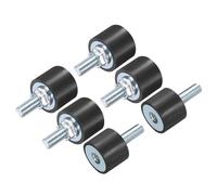 sourcing map 8pcs M8x23mm Rubber Isolator Mounts with Studs 25x20mm Male Female Vibration Shock Absorber Zinc Plated Cylindrical Thread Mounts Anti Vibration Isolators with 8pcs M8 Lock Nuts