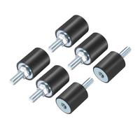 sourcing map 8pcs M8x23mm Rubber Isolator Mounts with Studs 25x30mm Male Female Vibration Shock Absorber Zinc Plated Cylindrical Thread Mounts Anti Vibration Isolators with 8pcs M8 Lock Nuts
