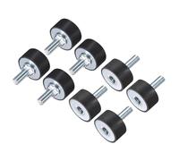 sourcing map 8pcs M8x23mm Rubber Isolator Mounts with Studs 30x15mm Male Female Vibration Shock Absorber Zinc Plated Cylindrical Thread Mounts Anti Vibration Isolators with 8pcs M8 Lock Nuts