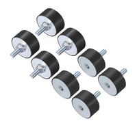 sourcing map 8pcs M8x23mm Rubber Isolator Mounts with Studs 40x20mm Male Female Vibration Shock Absorber Zinc Plated Cylindrical Thread Mounts Anti Vibration Isolators with 8pcs M8 Lock Nuts