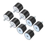 sourcing map 8pcs M8x23mm Rubber Isolator Mounts with Studs 40x30mm Male Female Vibration Shock Absorber Zinc Plated Cylindrical Thread Mounts Anti Vibration Isolators with 8pcs M8 Lock Nuts