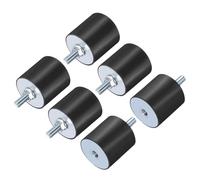 sourcing map 8pcs M8x23mm Rubber Isolator Mounts with Studs 40x40mm Male Female Vibration Shock Absorber Zinc Plated Cylindrical Thread Mounts Anti Vibration Isolators with 8pcs M8 Lock Nuts