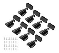sourcing map 8Pcs Magnetic Touch Push Open Latch, Glass Door Catch Latch Closures Single Magnetic Catch Latches with Clamp and Screw for 3-6mm Door for Drawer Cupboard Closet, Black