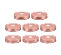 sourcing map 8pcs Mason Jar Lids with Straw Hole Regular Mouth, 70mm Metal Mason Canning Lids Leak Proof Mason Jar Caps for Mason Jar Rose Gold