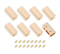 sourcing map 8Pcs Metal Belt Buckle End Tips, 0.98" Wide Rectangle Webbing Zipper Tips Clip Buckles with Screws for DIY Sewing Craft Purse Belt Repair, Light Golden