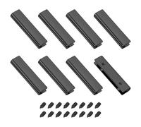 sourcing map 8Pcs Metal Belt Buckle End Tips, 1.54" Wide Rectangle Webbing Zipper Tips Clip Buckles with Screws for DIY Sewing Craft Purse Belt Repair, Metallic Black