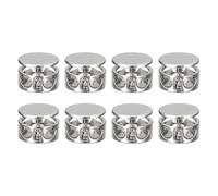 sourcing map 8Pcs Metal Cord Locks, 3.5mm Double Hole Toggle Spring Stop Cord Locks End Fastener Slider for Backpacks Clothing Drawstrings Lanyards, Silver White