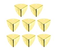 sourcing map 8PCS Metal Corner Protector 0.9 x 0.9 x 0.9 Inch Box Edge Guard Protector Zinc Alloy Cabinets Speaker Corners Protector for Furniture Decorative (Gold)