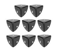 sourcing map 8PCS Metal Corner Protector 0.9 x 0.9 x 0.9 Inch Box Edge Guard Protector Zinc Alloy Cabinets Speaker Corners Protector for Furniture Decorative (Black)