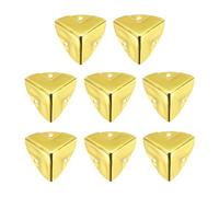 sourcing map 8PCS Metal Corner Protector 0.9 x 0.9 x 0.9 Inch Box Edge Guard Protector Zinc Alloy Cabinets Speaker Corners Protector for Furniture Decorative (Imprint Edge, Gold)