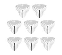 sourcing map 8PCS Metal Corner Protector 0.9 x 0.9 x 0.9 Inch Box Edge Guard Protector Zinc Alloy Cabinets Speaker Corners Protector for Furniture Decorative (Imprint Edge, Silver)