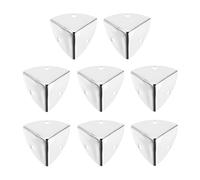 sourcing map 8PCS Metal Corner Protector 0.9 x 0.9 x 0.9 Inch Box Edge Guard Protector Zinc Alloy Cabinets Speaker Corners Protector for Furniture Decorative (Silver)