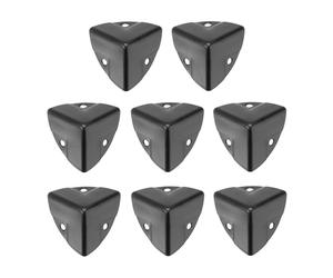 sourcing map 8PCS Metal Corner Protector 0.9 x 0.9 x 0.9 Inch Box Edge Guard Protector Zinc Alloy Cabinets Speaker Corners Protector for Furniture Decorative (Imprint Edge, Black)
