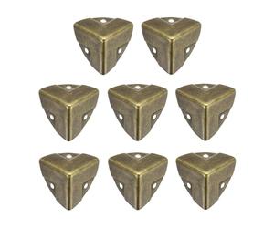 sourcing map 8PCS Metal Corner Protector 0.9 x 0.9 x 0.9 Inch Box Edge Guard Protector Zinc Alloy Cabinets Speaker Corners Protector for Furniture Decorative (Imprint Edge, Vintage Bronze Tone)