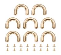 sourcing map 8Pcs Metal D-Ring Connector Buckles, Alloy Arch Bridge D-Ring Buckles Chain Strap Connector with Screws for Leather Crafts (Light Gold, 0.6 x 0.2 Inch)