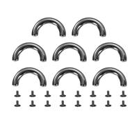 sourcing map 8Pcs Metal D-Ring Connector Buckles, Alloy Arch Bridge D-Ring Buckles Chain Strap Connector with Screws for Leather Crafts (Black, 1.2 x 0.2 Inch)