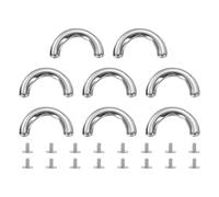 sourcing map 8Pcs Metal D-Ring Connector Buckles, Alloy Arch Bridge D-Ring Buckles Chain Strap Connector with Screws for Leather Crafts (Grey, 0.6 x 0.2 Inch)