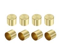 sourcing map 8Pcs Metal Furniture Feet Cover, 1.26 x 1.14 Inch Round Furniture Pads Leg Cover Gold Table Foot Cap Floor Protector for Chair, Table, Sofa, Bed