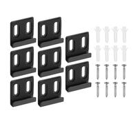 sourcing map 8Pcs Metal Mirror Holder Clips, Mirror Hangers Hardware Kit with Screws & Rubber Pads Large for Wall Mounting Frameless Mirrors, Wall Tile, Billboards Display, Black