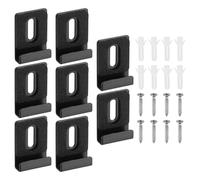 sourcing map 8Pcs Metal Mirror Holder Clips, Mirror Hangers Hardware Kit with Screws & Rubber Pads Large Size for Wall Mounting Frameless Mirrors, Wall Tile, Billboards Display, Black