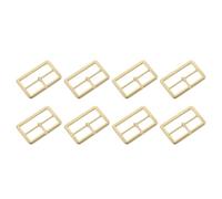 sourcing map 8Pcs Metal Roller Buckles, 50mm(2") Single Prong Belt Buckle Rectangle Triglides Slider Movable Bar Strap Adjuster for Bags Coats Leather Crafts (Gold Tone)
