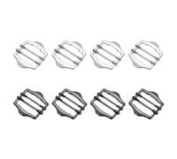 sourcing map 8Pcs Metal Slide Buckles, 30mm Double-Pin Webbing Strap Roller Adjuster, Slider Buckle Tightener for Suit Belt Cloth Bags Replacement Part, Silver/Dim Gray