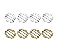 sourcing map 8Pcs Metal Slide Buckles, 30mm Double-Pin Webbing Strap Roller Adjuster, Slider Buckle Tightener for Suit Belt Cloth Bags Replacement Part, Silver/Bronze
