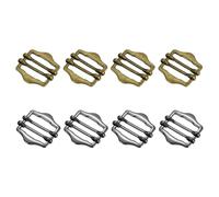 sourcing map 8Pcs Metal Slide Buckles, 30mm Double-Pin Webbing Strap Roller Adjuster, Slider Buckle Tightener for Suit Belt Cloth Bags Replacement Part, Dim Gray/Bronze