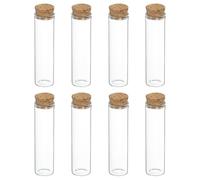 sourcing map 8Pcs Mini Glass Bottles with Cork Stoppers, 20ml Small Clear Bottles Glass Empty Jars Vials for DIY Crafts Party Wedding Decor Favors