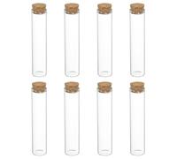 sourcing map 8Pcs Mini Glass Bottles with Cork Stoppers, 30ml Small Clear Bottles Glass Empty Jars Vials for DIY Crafts Party Wedding Decor Favors