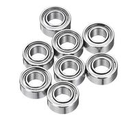sourcing map 8Pcs MR63ZZ Small Bearing, 3mm ID 6mm OD 2.5mm Width Double Shielded Deep Groove Ball Bearings for Electric Motor Skateboards 3D Printer, P5 (ABEC 5)