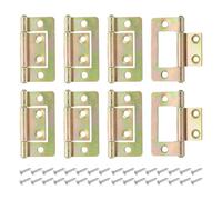 sourcing map 8Pcs Non Mortise Door Hinges, 1.5" x 0.8" Iron Bifold Butt Cabinet Hinges Smooth Sliding Bearing Hinge with Mounting Screws for Doors, Windows, Cabinets, Box, Furniture, Multicolor