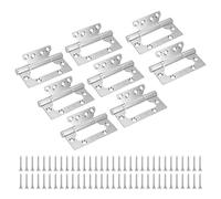 sourcing map 8Pcs Non Mortise Door Hinges, 4" x 2" Stainless Steel Hinges with Mounting Screws, Ball Bearing Door Hinges for Interior and Exterior Doors, Wood and Metal Doors, Silver