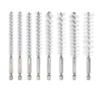 sourcing map 8Pcs Nylon Bore Brush 8mm,9mm,10mm,11mm,13mm,15mm,17mm,19mm Dia Cleaning Twisted Wire Tube Pipe Cleaner with Handle 1/4 Inch Hex Shank for Tubes, Ports, Bearings