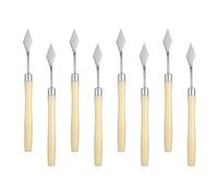 sourcing map 8pcs Palette Knife Painting Tool 6.3" Pointed Stainless Steel Blade Plastic Handle Spatula Painting Pallet Knife for Oil Acrylic Canvas, Beige