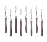 sourcing map 8pcs Palette Knife Painting Tool 6.3" Pointed Stainless Steel Blade Plastic Handle Spatula Painting Pallet Knife for Oil Acrylic, Red