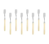 sourcing map 8pcs Palette Knife Painting Tool 6.5" Flat Head Stainless Steel Blade Plastic Handle Spatula Painting Pallet Knife for Oil Acrylic Canvas, Beige
