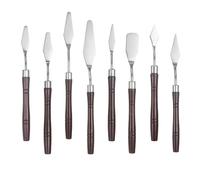 sourcing map 8pcs Palette Knife Painting Tool Pointed & Flat Head Stainless Steel Blade Plastic Handle Spatula Painting Pallet Knife for Oil Acrylic Canvas, Red