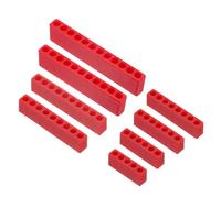 sourcing map 8pcs Plastic Hex Shank Screwdriver Bit Holder Organizer 5-12 Holes 5/32 Inch Plastic Drill Bits Storage Case for Any 5/32 Metal Driver Bits Use, Red