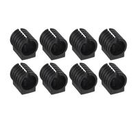sourcing map 8Pcs Plastic U-Shape Chair Caps Replacement, Fit 15-16mm Dia. Round Single Prong Chair Tube Pipe Foot for Floor Protecting and Noise Reducing, Black