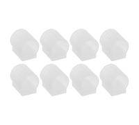 sourcing map 8Pcs Plastic U-Shape Chair Caps Replacement, Fit 15-16mm Dia. Round Single Prong Chair Tube Pine Foot for Floor Protecting and Noise Reducing, White